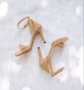Laydeez Open Toe Back Detail Platform Heels